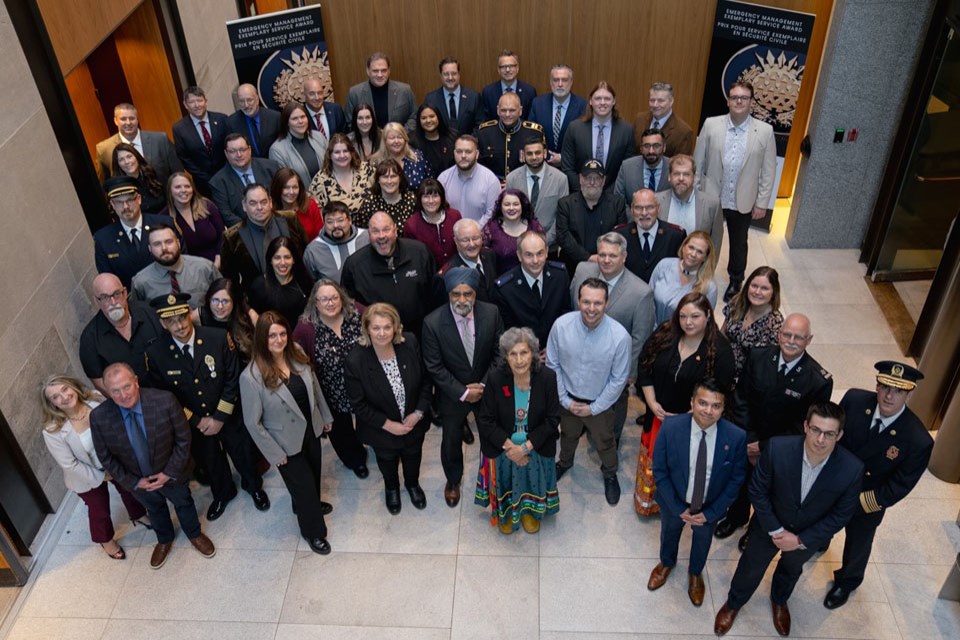 Tracey LaGasse and the other recipients of the Emergency Management Exemplary Service Award at a ceremony in Ottawa Feb. 26.