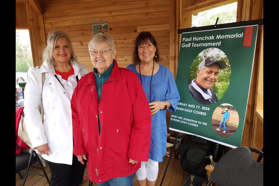 Relatives attending Paul Hunchak Memorial Golf Tournament at Borden Aug. 17 were Theresa Cousins, Donna Hunchak and Donna Cunningham.