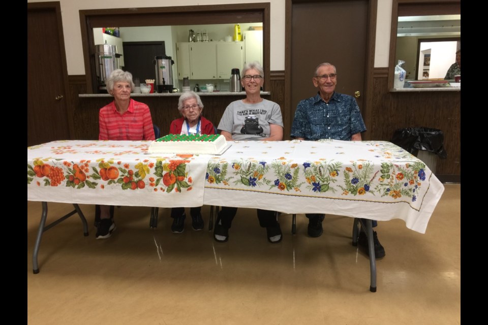 Borden Friendship club members celebrating August birthdays are Eleanor Walton, Audrey Baker, Cheryl Larner and Ed Rawlyk.