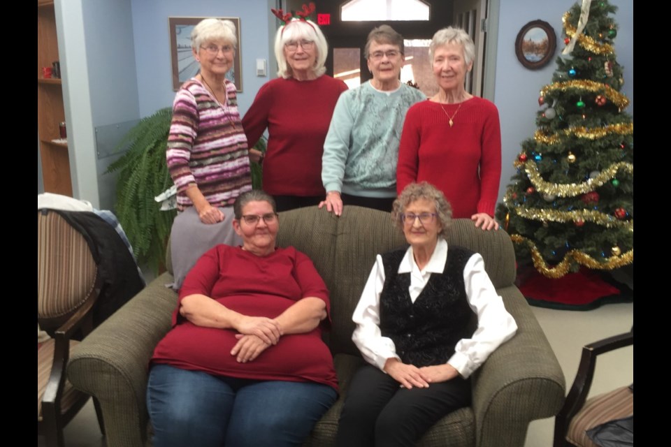 Members of the Borden Care Home Auxiliary are: back - Irene Hamp, Jan Sparks, Florence Neufeld, Brenda Roenspies; seated - Bev Hrynuik and Bev Assman.