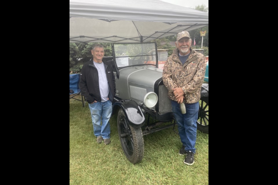 Morris and Marcel Duhaime with their 1926 model T.
