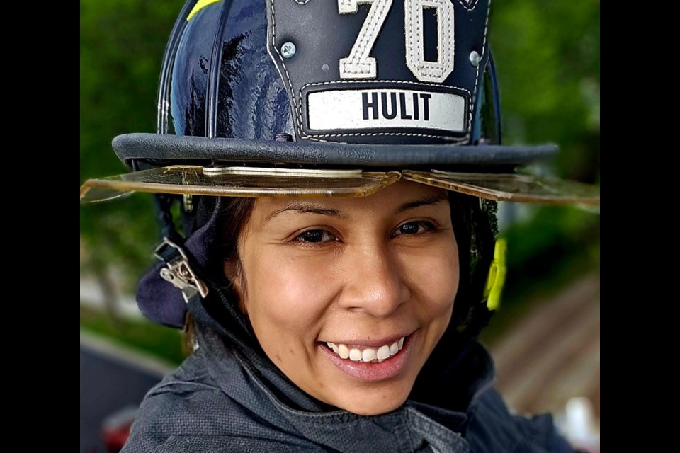 Misty Dawn Hulit, a former volunteer firefighter in Cochin, now serves North Battleford residents as a full-time firefighter. 