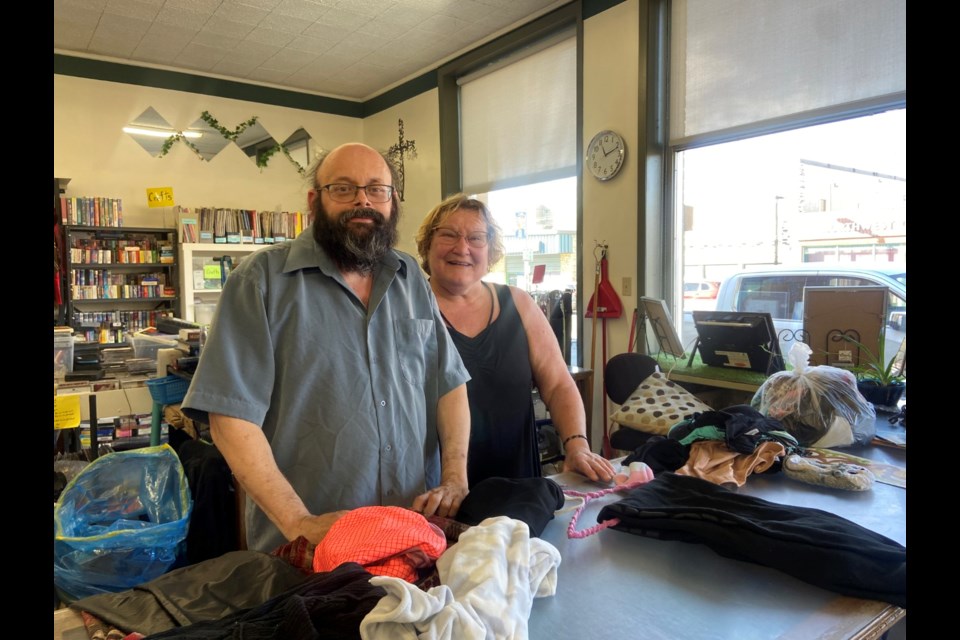 Mennonite Community Closet staff member James Fielding, who has worked at the thrift store for 33 years, and store manager Barb Rosendahl, who recalled how the staff rushed to clean up the site on the morning of Oct. 7, were still in shock days later. “I am so grateful for any donations we receive and for the staff and volunteers I have. They are the ones who keep the store going. We are one big family there,” Rosendahl said. 