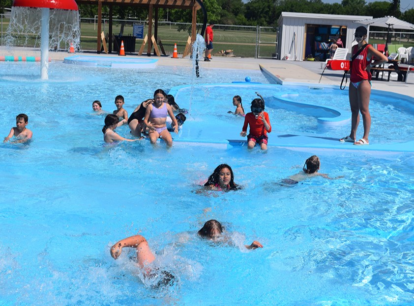 Students from Canora Junior Elementary School took advantage of the opportunity to go for a swim at the new Canora Aquatic Park on June 7, followed by Canora Composite School students after lunch, and the first public swim later in the day.