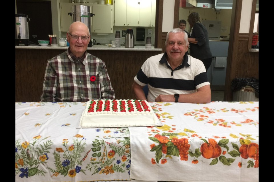 Borden Friendship Club members celebrating October birthdays are Stew Walton and Peter Thiessen.