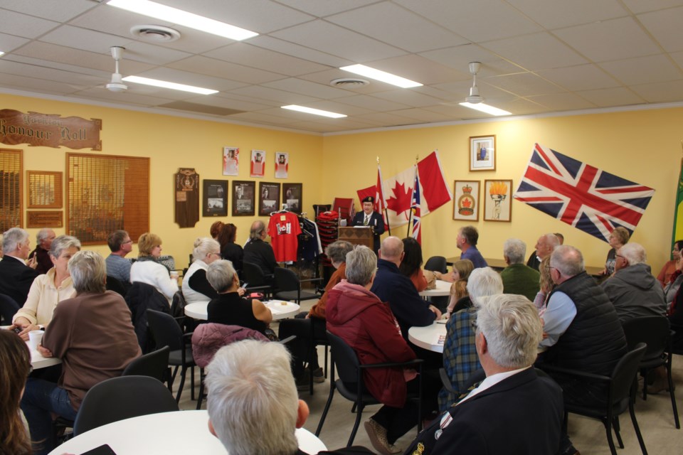 Brittany Johnson, Yorkton Legion President, presented a brief history of the 16 veterans appearing on eight new banners located throughout the city.