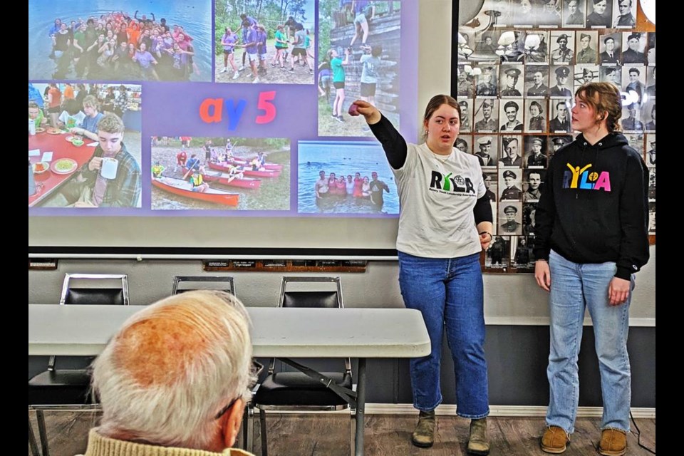 Camryn Greve and Nia Cleasby gave a presentation on their experiences at the RYLA camp, the Rotary Youth Leadership Award program.