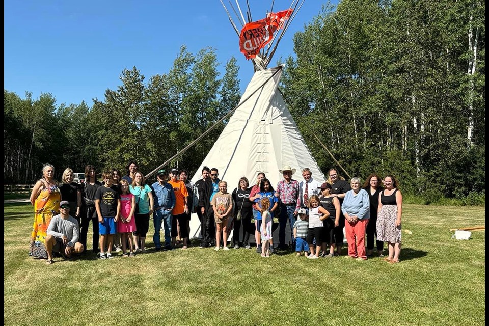 Elder Robert Whitehead of Yellow Quill First Nation shared his teachings of raising a teepee and began the “Wellness Through our Lands” program at Marean Lake.