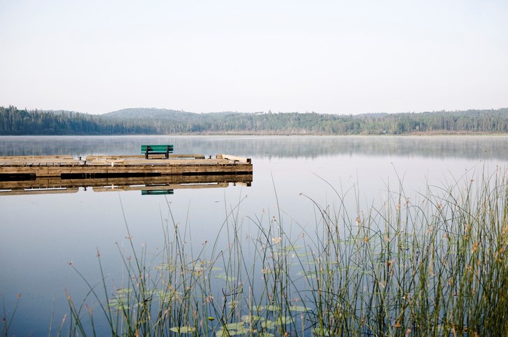 Missinipe Dock Otter Lake Stock Photo