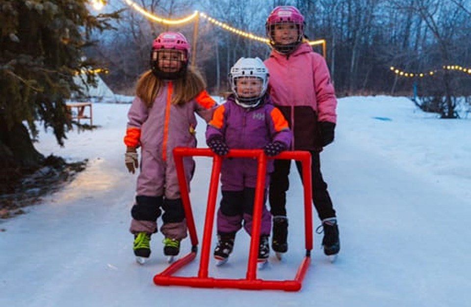 Staff at Echo Valley Provincial Park create a 900-metre loop around one of the campgrounds and decorate it with lights that sparkle under the night sky.