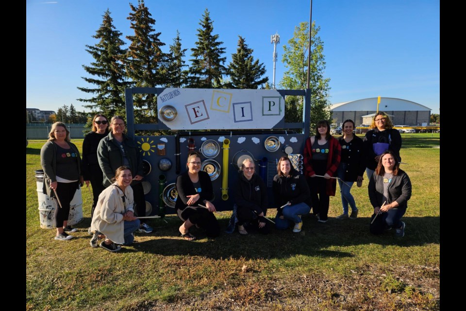 A sensory wall gives visitors to North Battlefords natural play space new ways to explore.