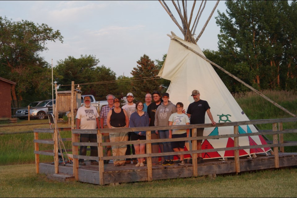 From left are Marty and Brian Kuysten, David Munro, Glen Munro , Eric and Tara Duperreault, Antoni Duperreault, Arran Duperreault, Alexis Duperreault, and Adam Millard.