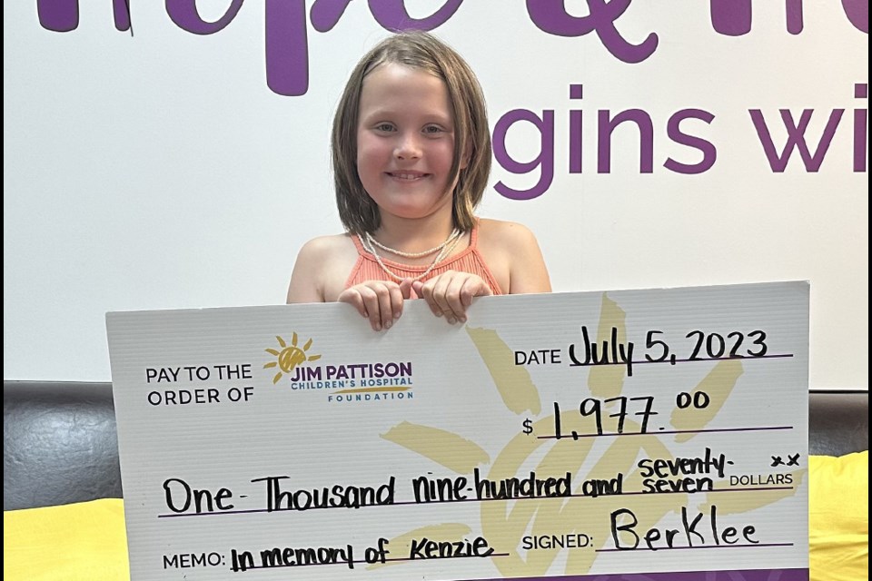 Berklee Knight pictured with her donation.