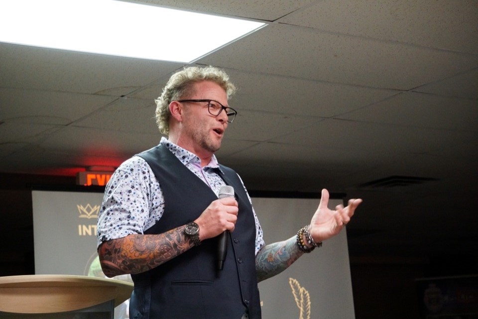 Brad Siroski shared his journey of trauma, addictions and healing with the audience during the first Courage and Community dinner put on by the Estevan Community Wellness Committee.