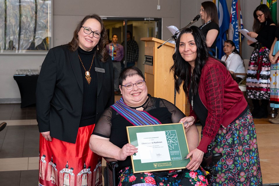 Third-year USask student Eileen Lennie-Koshman received a leadership award at this year's Indigenous Student Achievement Awards. 