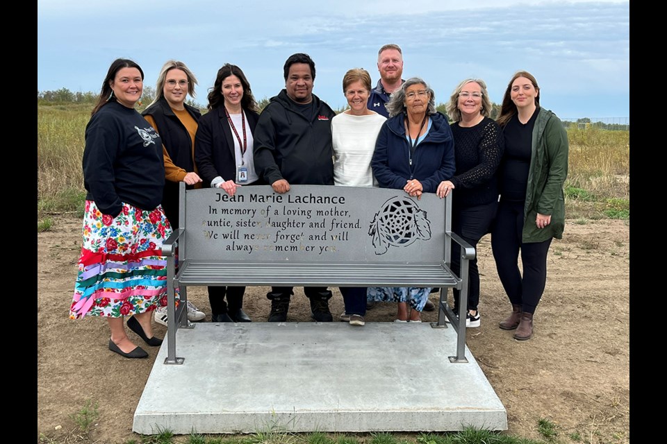 On Sept. 18, members of the Prince Albert Police Service Victim Services Unit, Criminal Investigations Division and Elder Liz Settee met Jean LaChance’s son, Theron Morin, at a bench honouring the memory of Jean LaChance.