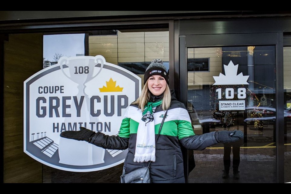 Estevan’s Lisa Lukye was at the 2021 Grey Cup in Hamilton after attending every Saskatchewan Roughriders' game this season. 