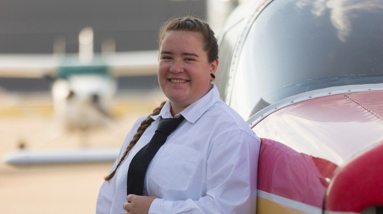 Samantha Turin is pursuing her Commercial Pilot diploma at Saskatchewan Polytechnic.