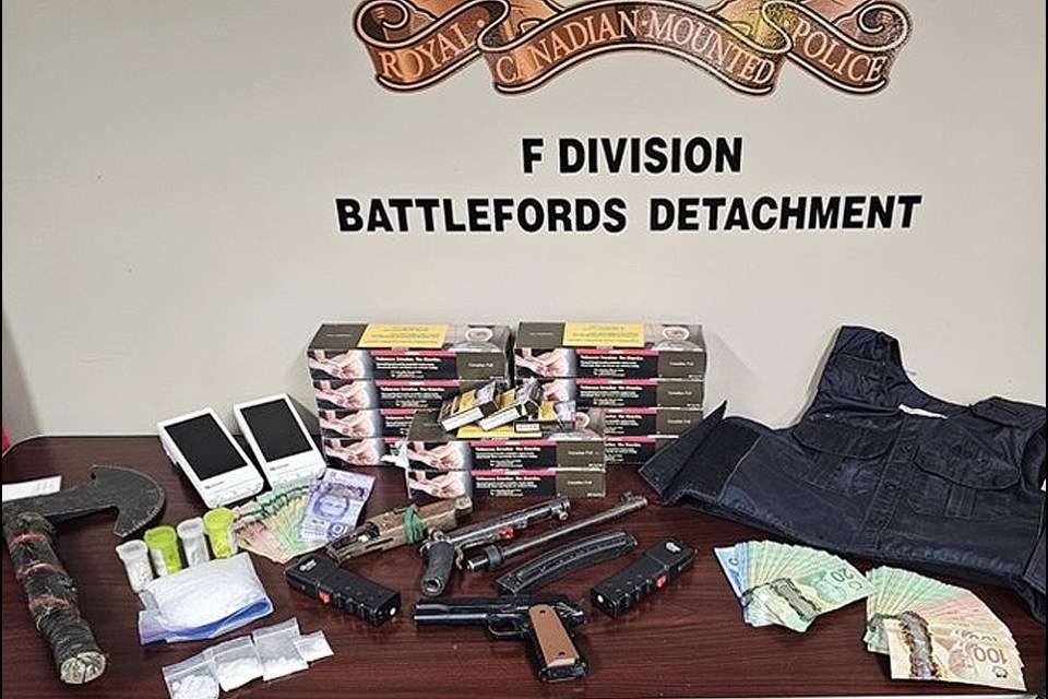 Shown are some of the items, including contraband cigarettes, seized by police in a North Battleford raid in September.