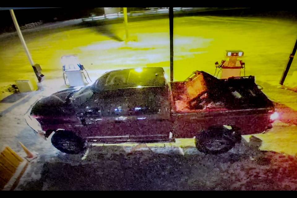 The two male's left in a red, 2008 Dodge Ram, Sk Plate 653 KTI which is stolen.