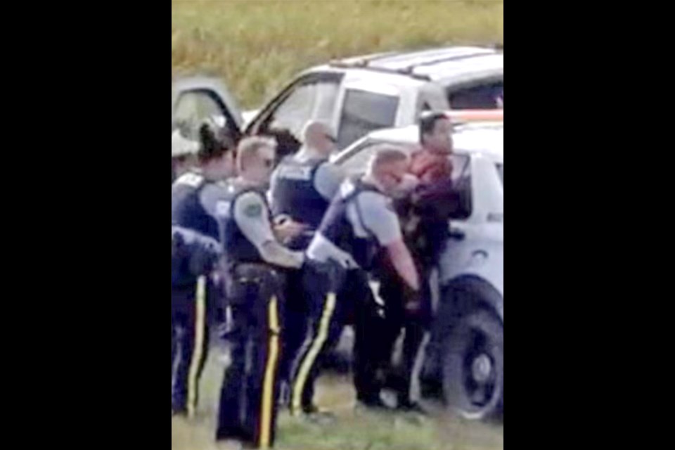 The arrest of Myles Sanderson.