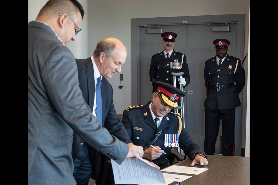 In a ceremony on Dec. 1, Farooq Hassan Sheikh was officially sworn in with Sask. Associate Chief Justice Michael Tochor administering the Oath of Office.