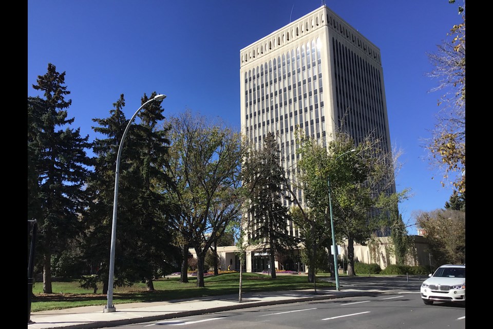 The scene around Regina City Hall Sept. 28 where the fences have now been removed.