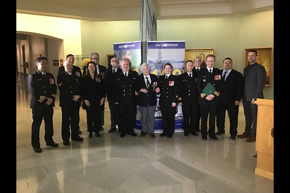 Members of the Royal Canadian Navy Reserve are honoured at the Saskatchewan Legislature.