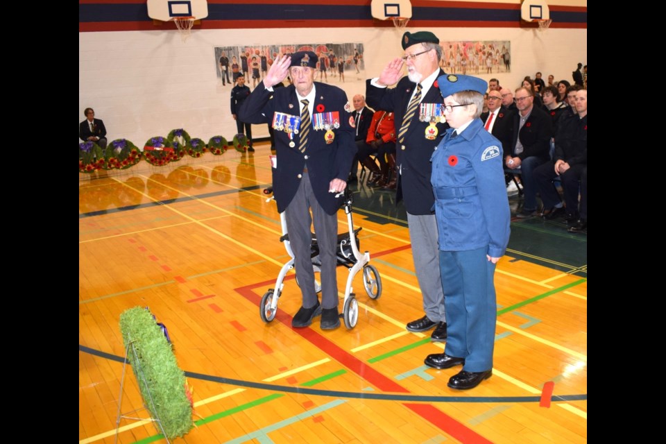 Wreaths were laid at the cenotaph during Estevan's Remembrance Day service. 