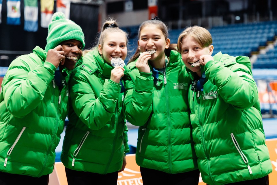 Saskatchewan’s second and third medals of the Games came late Monday in both the male and female trampoline - synchro. 