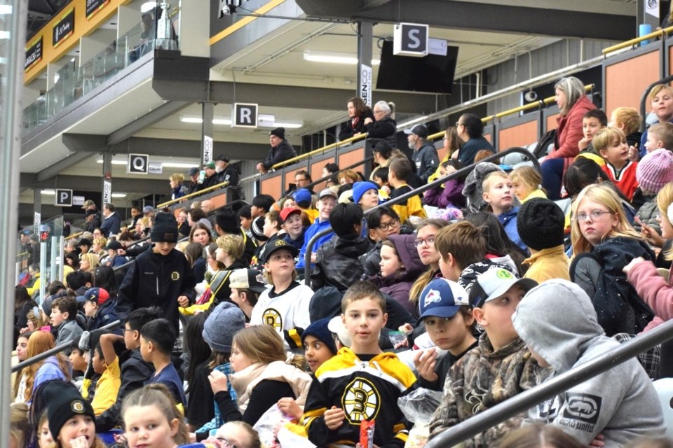 School students filled much of the stands at Affinity Place on Wednesday. 