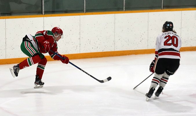 Vaughn Wilgosh of Canora led the Cobras offense with a hat trick in Game 1 against the visiting Wapella Blackhawks on Feb. 13, a 10-4 Cobras victory.

