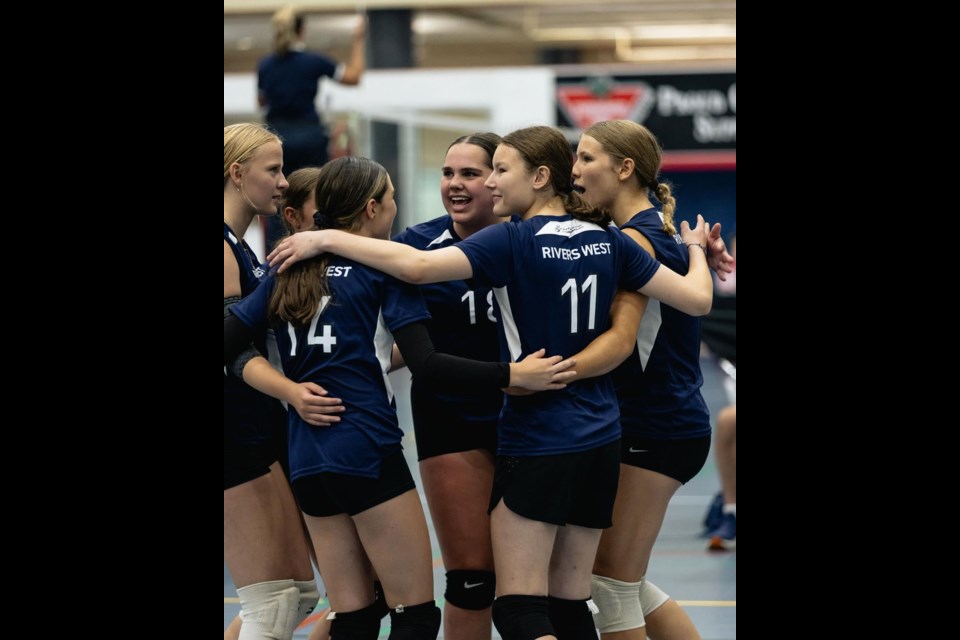 Team Rivers West volleyball celebrates medal winning success at Sask. Summer Games.