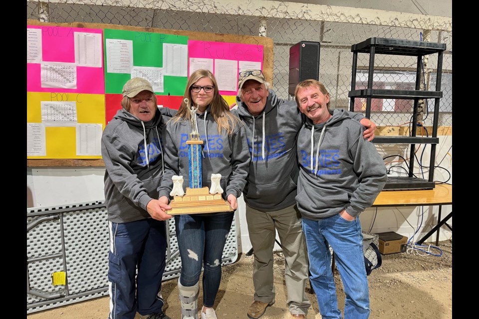 Clifford Mason, Courtney Sunduck, Gordon Forbes and Rick Gerling earned the Bunnock trophy as the 2024 Senlac Bunnock Champions on June 8.