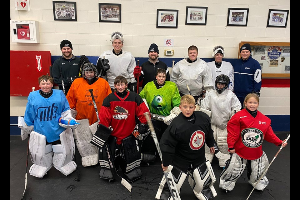 Canora Minor Hockey hosted a goaltender camp on Oct. 19 and 20. Due to issues at the Canora Civic Centre, the camp was moved to the Preeceville Arena. Goalies from several area communities took part. Canora goalies at the camp included: Connor Kraynick, Cody Vangen, Mason Reine, Jasper Wintonyk, Lev Blauva and Atlin Godhe.  