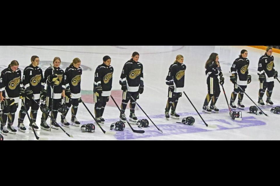 The Weyburn Gold Wings were introduced at their season home opener on Saturday night, at Crescent Point Place.