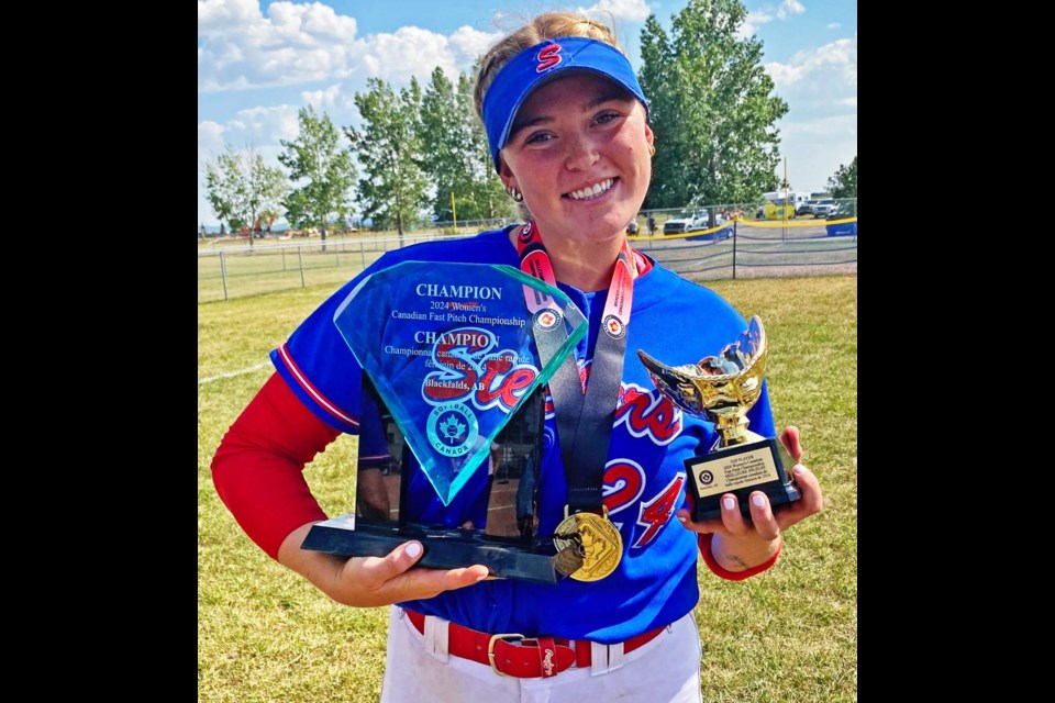 PItcher Jorde Chartrand was named the MVP of the Canadian National Softball Championships, after she and her team, the SE Carnduff Steelers, won the national title at Blackfalds, Alta.