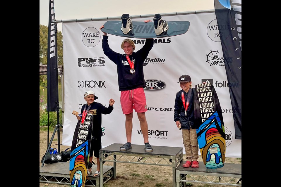 Marin Wempe-Monz winning first in national competition at Deas Island Lake Regional Park in Delta, B.C.