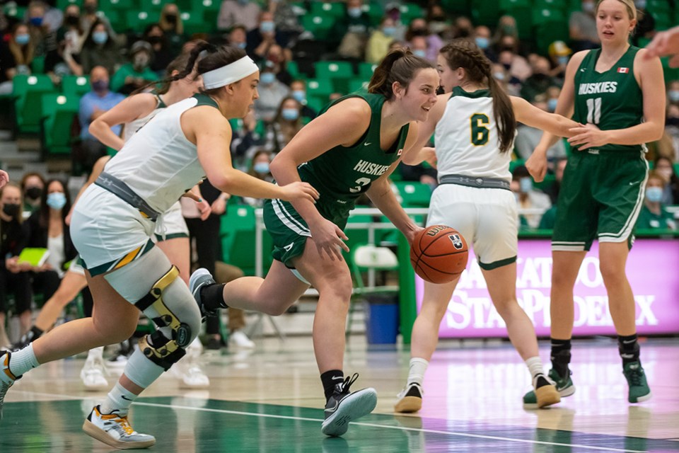 Carly Ahlstrom and the Huskie women’s basketball team starts the second half of the season with a perfect 10-0 record. 