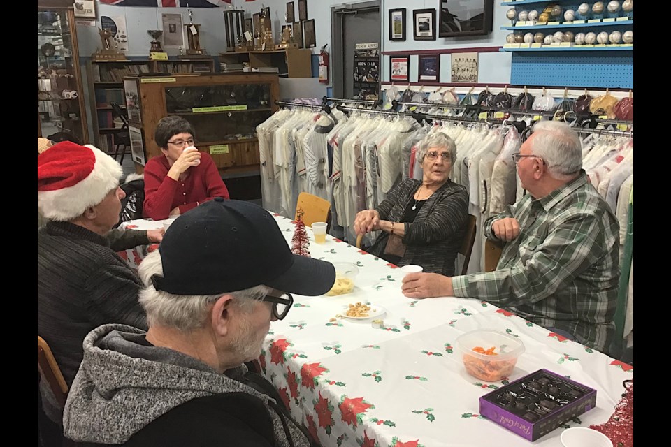 Sask. Baseball Hall of Fame and Museum CEO Jane Shury, centre, at the hall’s Open House event in Battleford on Wednesday