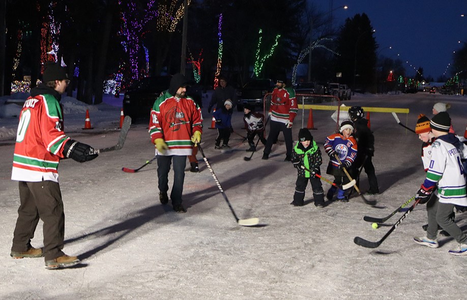 These kids looked pretty confident as they challenged the Cobras players during Hockey Day in Saskatchewan Road Hockey on Jan. 15. 