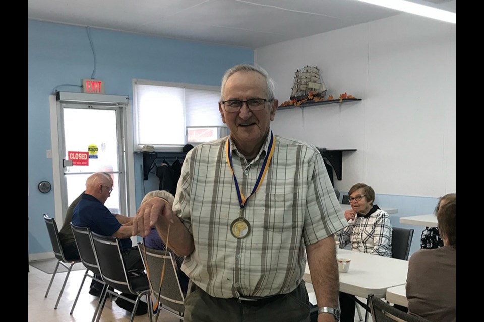 Leo Rakochy was a member of the gold medal-winning team for the 2024 shuffleboard season at the Canora Keen Age Centre.