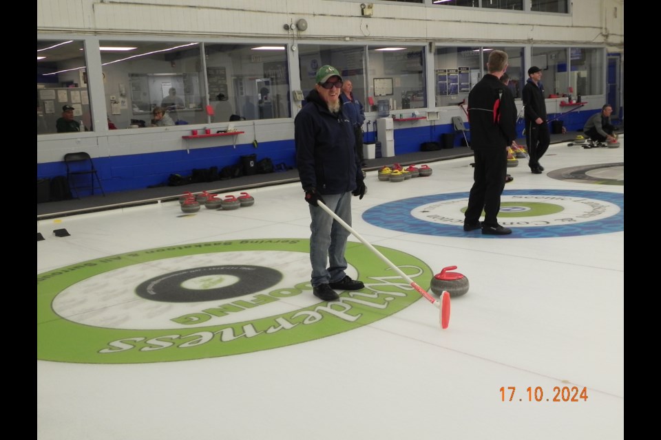 Participants were all smiles as part of their practise at the CN Curling Club in Saskatoon with the blind curling league.          