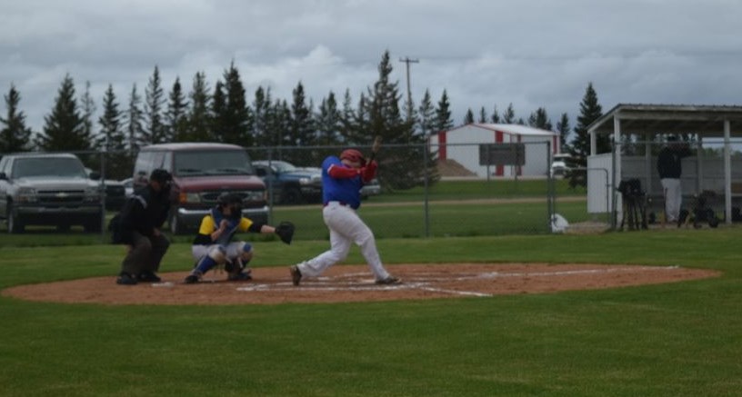 Travis Mentanko slammed a two-run homer and added a single to lead the Supers offence against the Parkland Pirates at Al Sapieha field on May 30.