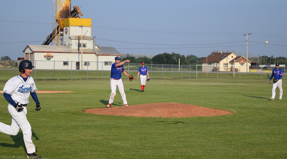 Canora Supers pitcher Kody Rock threw out an opposing baserunner during the 2023 championship season. The Supers will be going after their fifth straight SESBL title this season.