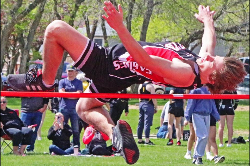 WCS athlete Brody Morrice made his second attempt at high jump, and ended up second in this event at the regional track meet on Wednesday.