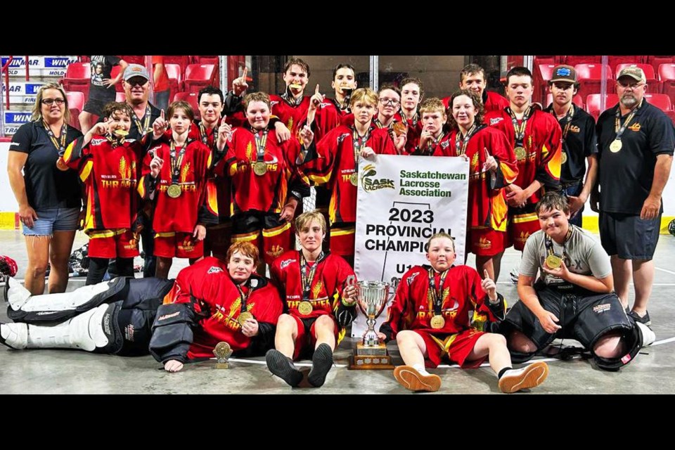 The U15 Thrashers came home as provincial champions from the championships held in Moose Jaw over the weekend. The roster includes Kashton Farnsworth, Rowan Bocian, Max Vennard, Andrew Charlton, Ozmun Steele, Leo Missal, Maddox Mohan, Chayse Willoughby, Shiloh Mickler, Nathan Rosengren, Branson Law, Alex Labrecque, Emmett Gill, Bode Pretty, Zachary Marcotte, Hudson Maloney and Quinton Stinson.