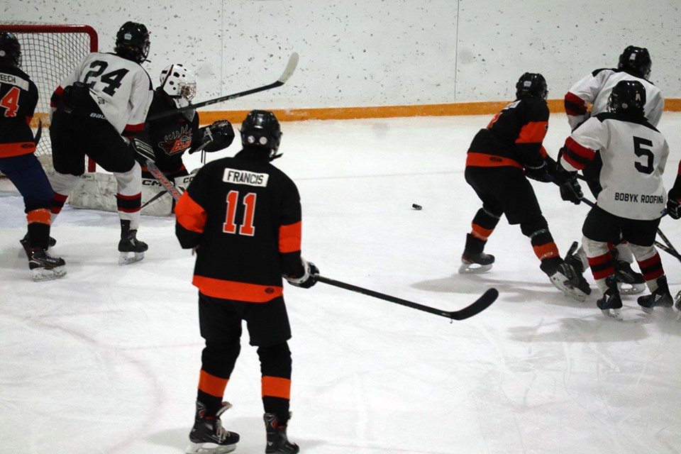 During the Jan. 19 game between the U18 Canora Cobras and the Whitewood Elks, the Cobras (white jerseys) had plenty of pressure on the Whitewood net, but couldn’t score until the third period, leading to a 4-2 Elks win. 