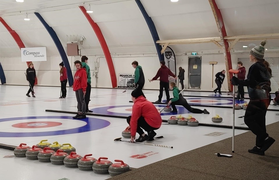 Eight mixed curling teams take to the ice on day one of the BattleWest regional curling event, held in Unity Feb. 11 and 12.