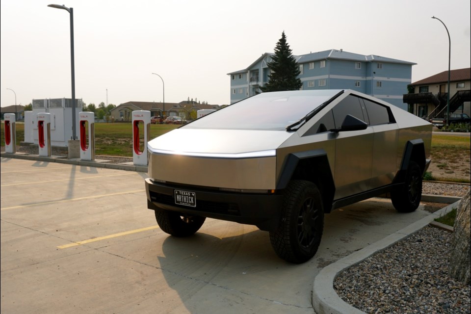 Jomaro Kindred of Texas took his Tesla Cybertruck to Regina, making stops in Estevan to charge, and attracting quite a bit of attention as a vehicle of this kind hasn't been spotted in the area before.